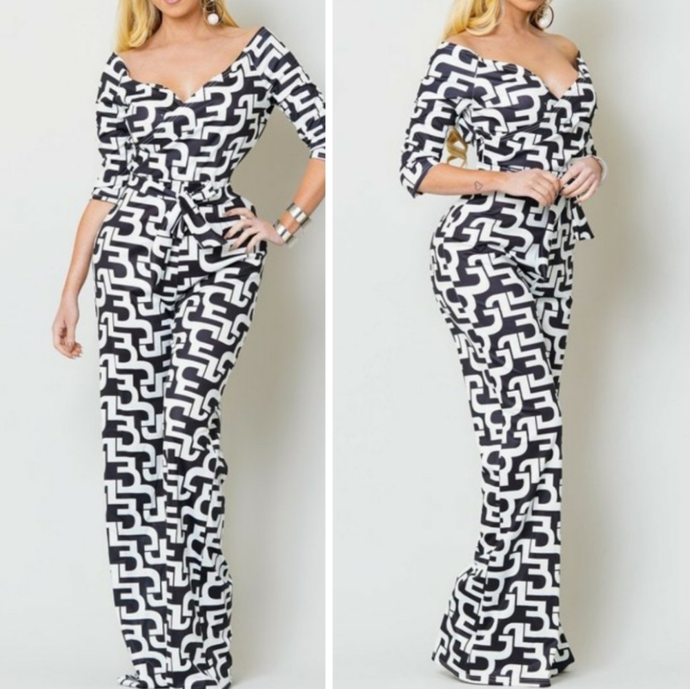 Black and White Women Jumpsuit